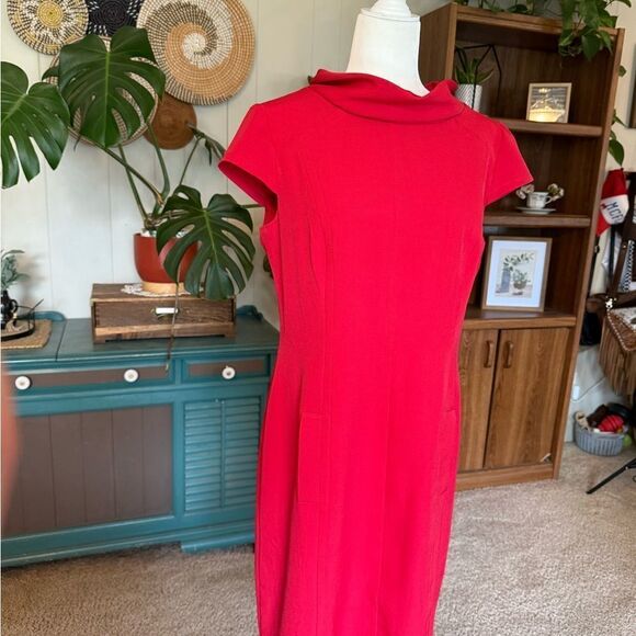 Liz Claiborne Vibrant Red Midi Dress - Picture 4 of 10